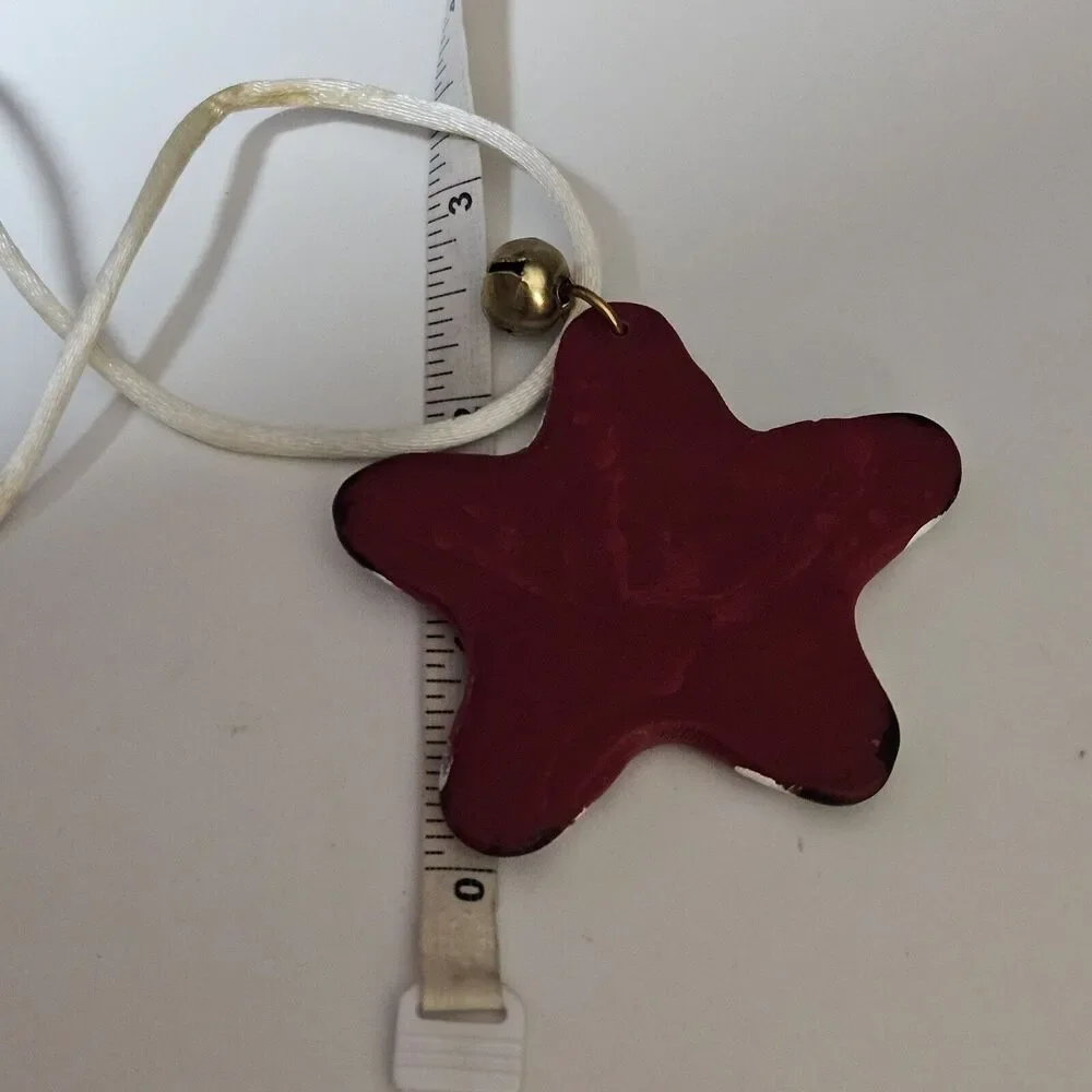 Star Shaped Red And White Santa Pendant Necklace